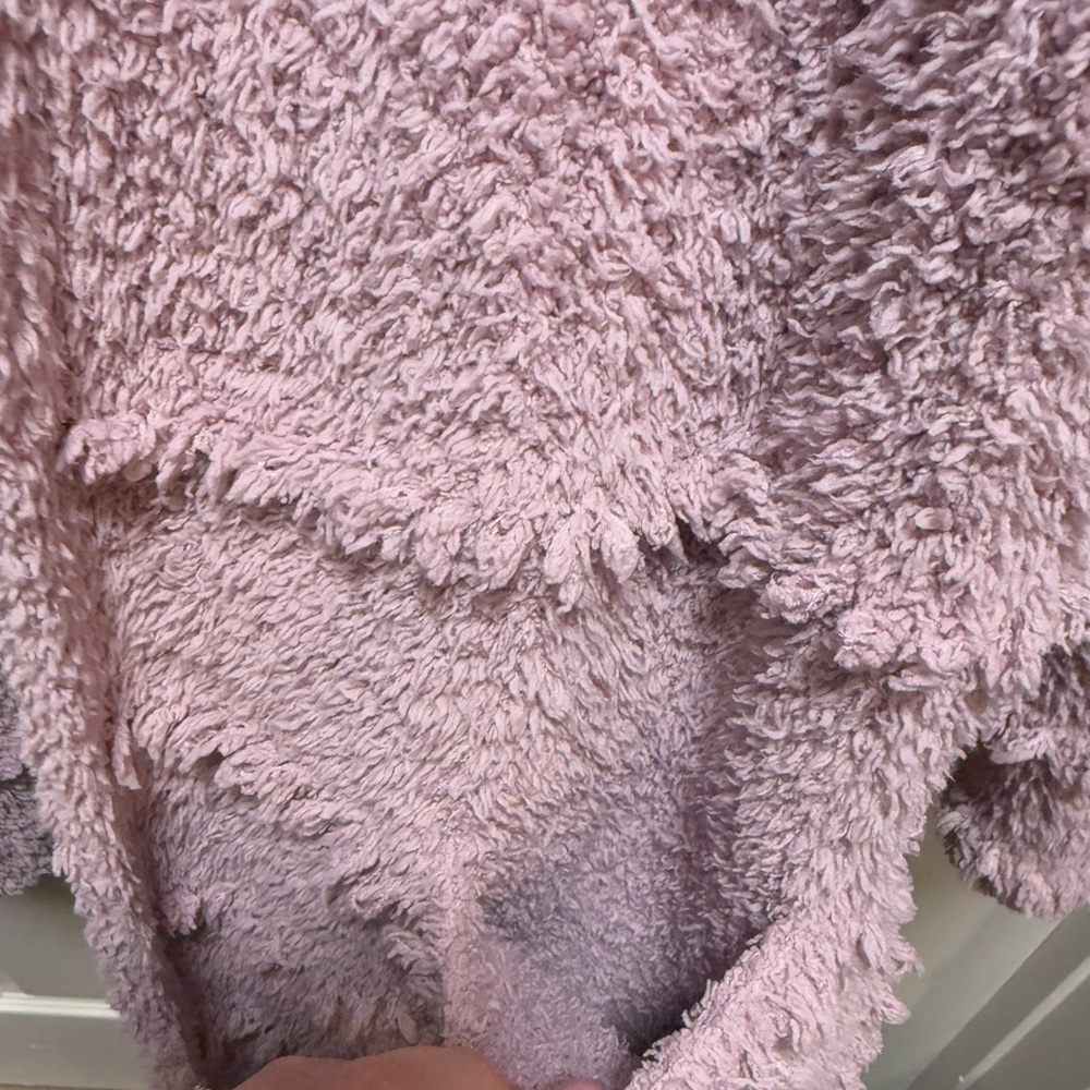Barefoot Dreams Soft Pink Cardigan fringe ruffles boardwalk size XL - Picture 3 of 7